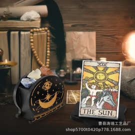 木制黑色塔罗牌收纳盒家居装饰工艺品木盒塔罗牌支架收纳