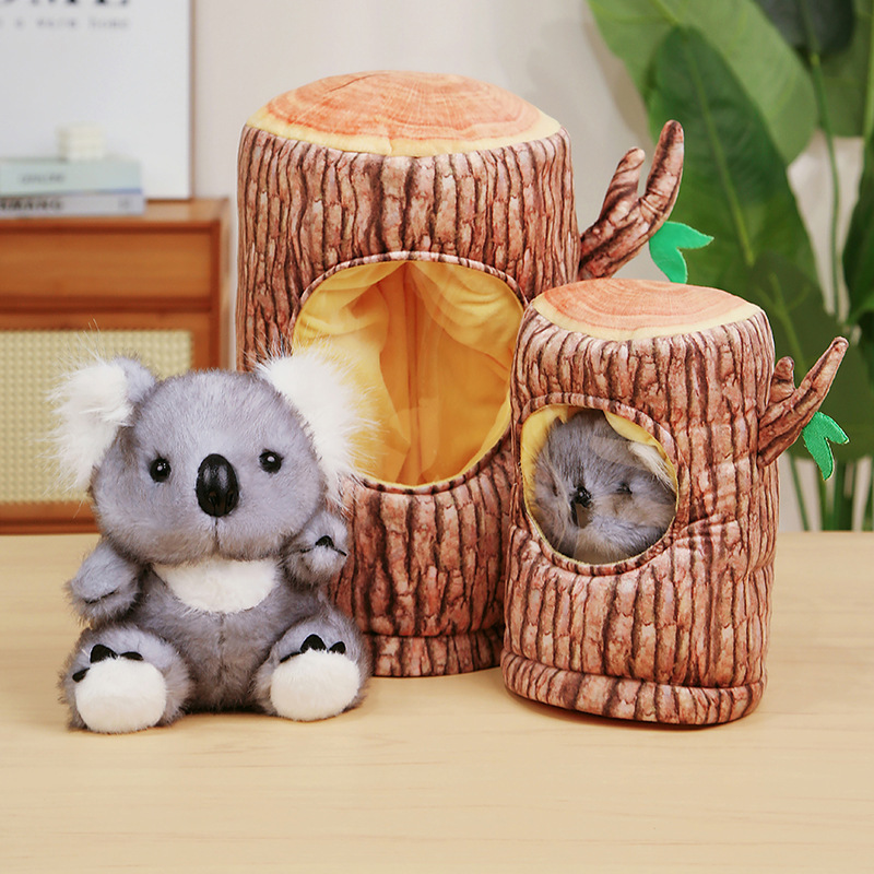 跨境情人节创意玫瑰花树洞考拉可爱娃娃玩偶背包树袋熊抓机娃娃