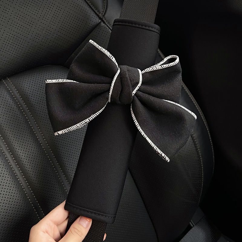 Summer Car Seat Belt Shoulder Cover Cute Goddess Bow Extended Anti-strangle Pair Internet Celebrity Car Interior Accessories
