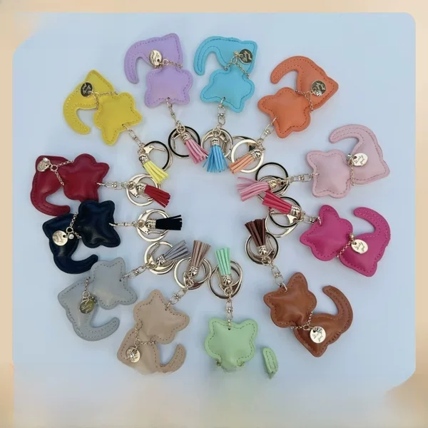 Cartoon Kitten Bag Pendant Creative Car Keychain Pendant Kitten Mobile Phone Case Patch Wrist Band Pendant