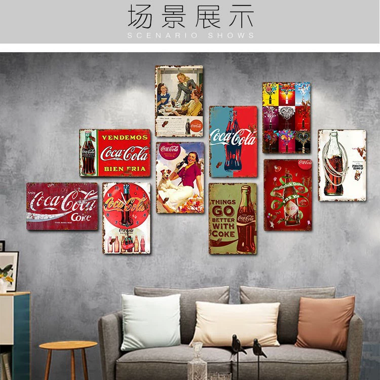 Настенная полка с изображением Coca‑Cola, винтажная поцарапанная металлическая плакат, 20×30 см