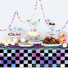 MM229 白月光四件套节日热卖彩旗桌布背景布批发餐垫场地布置道具