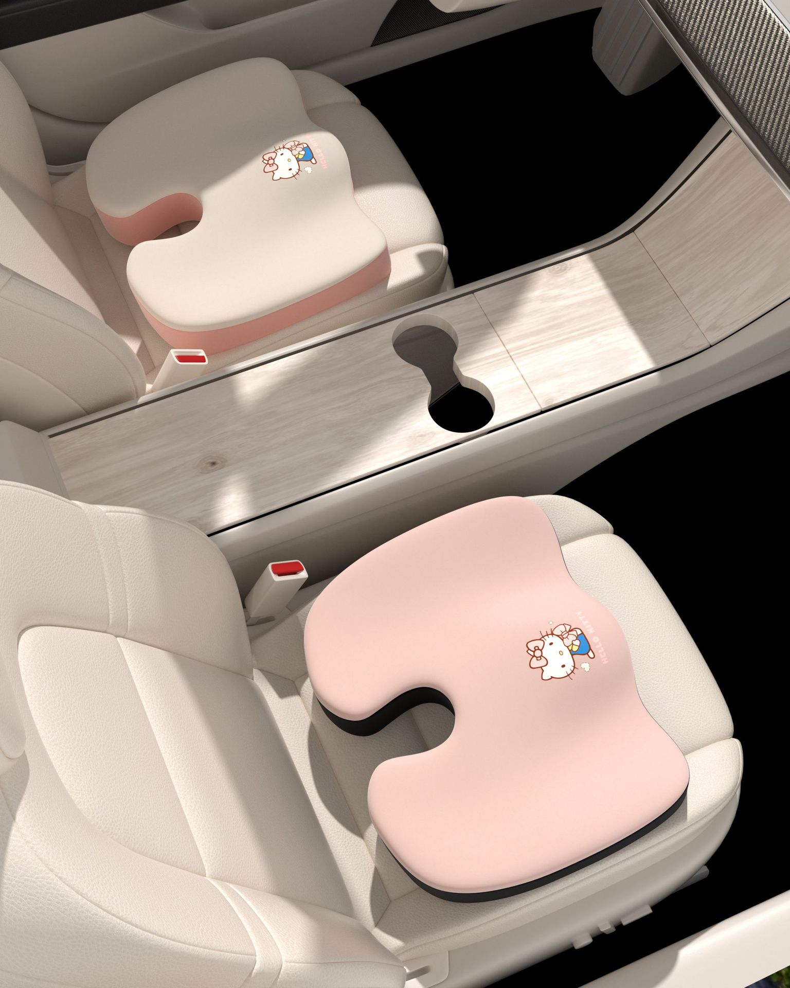 U-Shaped Car Seat Cushion, Breathable Fabric Booster Cushion, Cartoon Seat Cushion, Non-Slip Butt Cushion, Universal for All Seasons