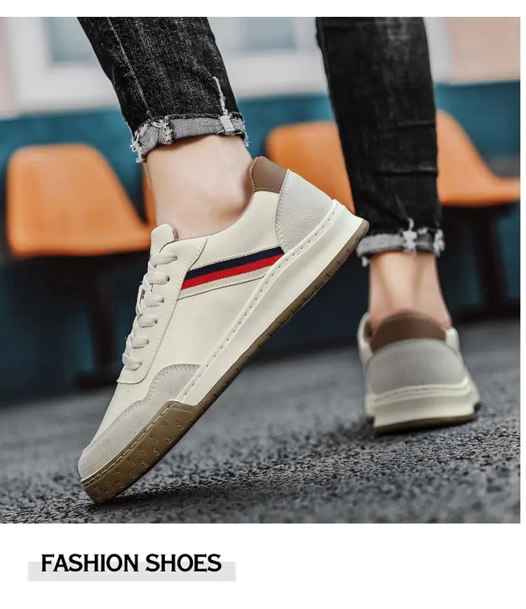 Sneakers casual da uomo in pelle stile versatile e moderno_voghion.com