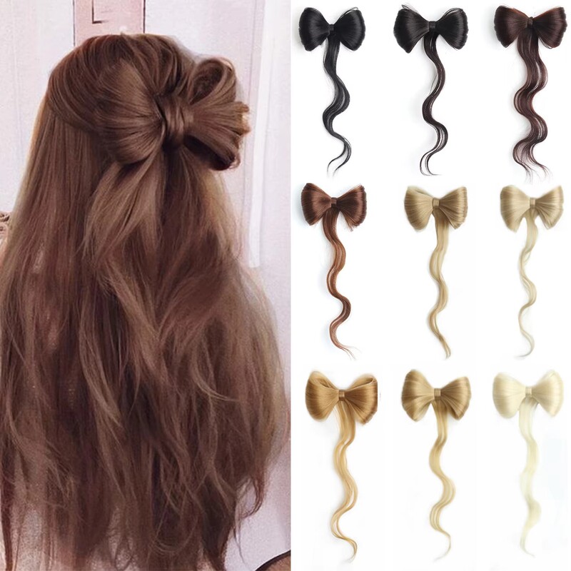 Bow Half-Tied Curly Hair Duckbill Clip Elegant Bow Wig Women's Tassel Antique Hair Accessories