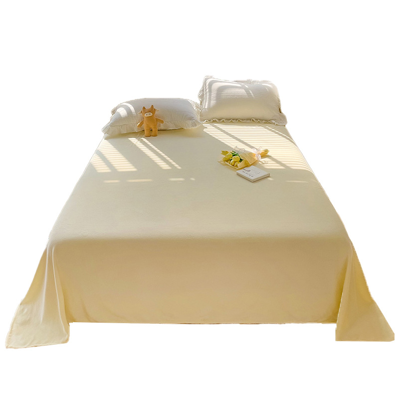 Sábanas de lana de leche gruesa, franela de lana de coral de invierno de una sola pieza más funda de almohada de edredón, juego de tres piezas