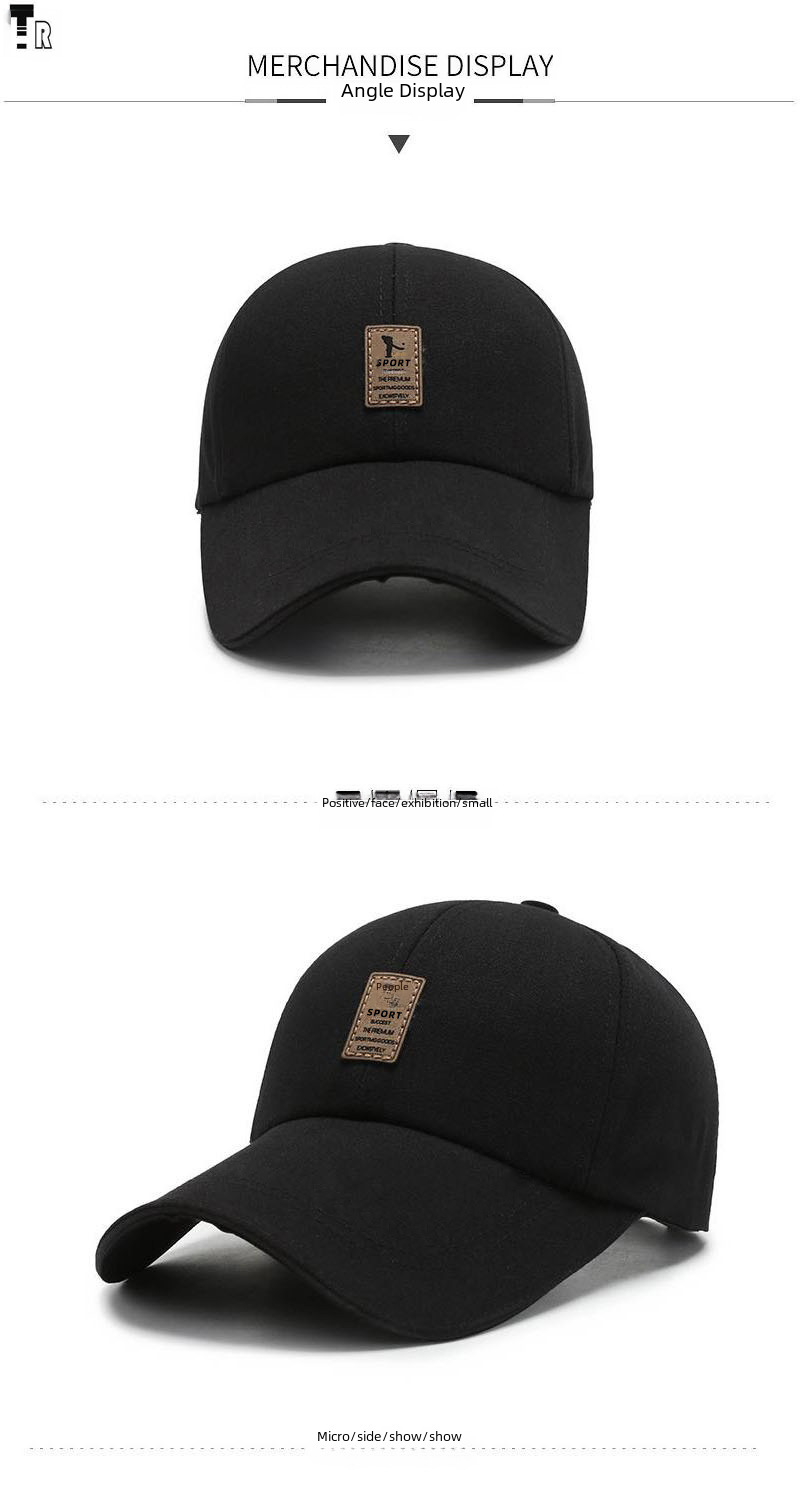 Baseball Cap For Men Autumn And Winter Warm Canvas Sunshade Hat_voghion.com