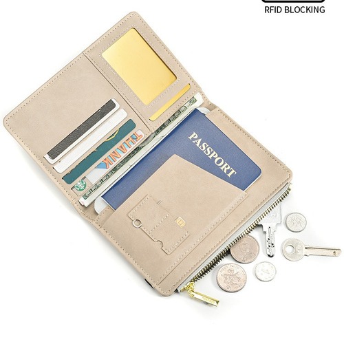 RFID anti-theft brush multifunctional passport bag for men and women, passport holder, wallet, overseas document bag, card bag