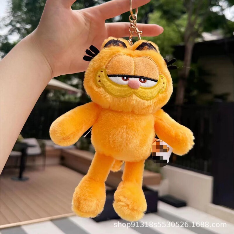 かわいい萌えネット赤加菲猫ストラップぬいぐるみ人形リュックサック掛けキーホルダー人形|undefined