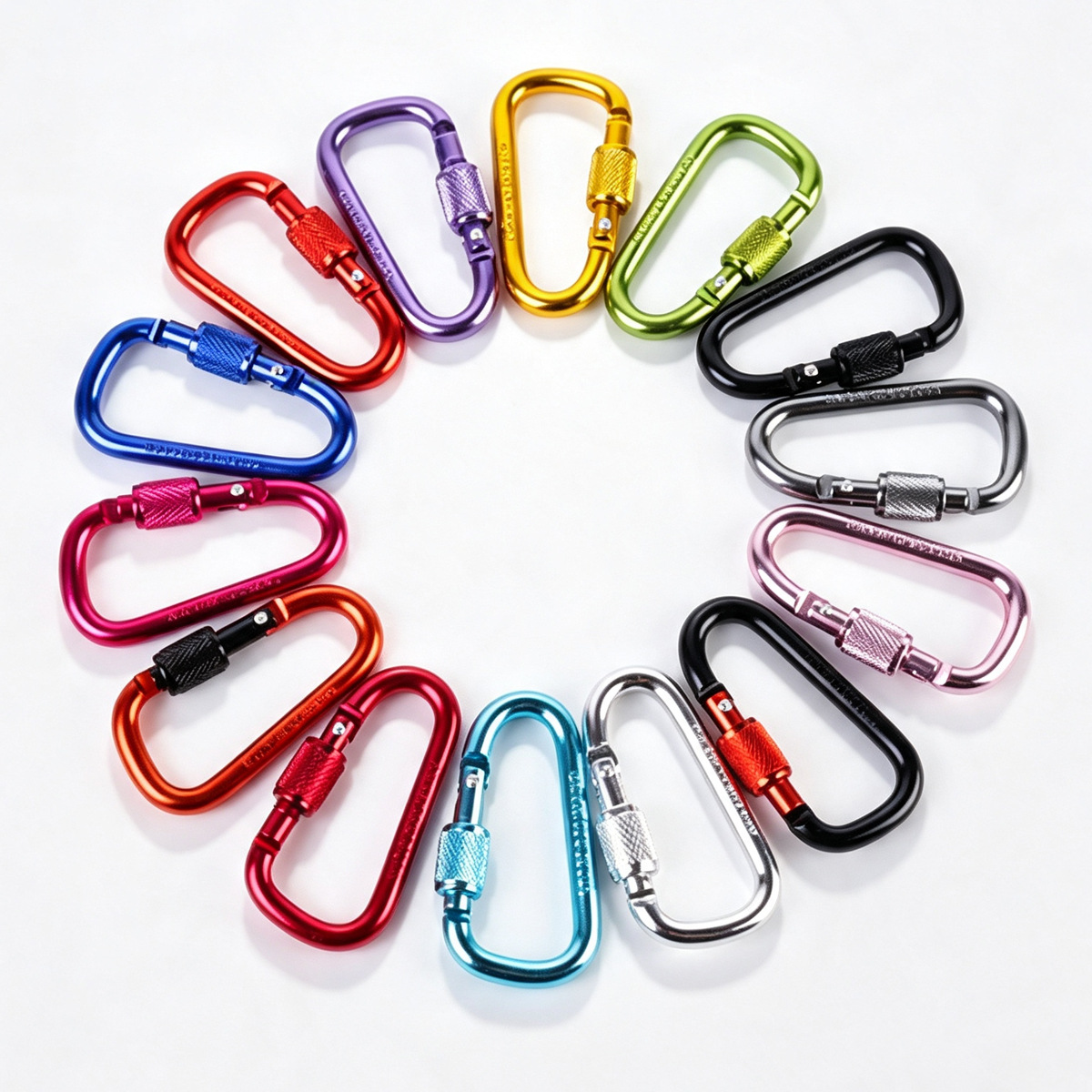 Manufacturer wholesale 6D thick carabiner for outdoor camping backpacks, water bottle quick-release hook, aluminum alloy nut accessories, hanging buckle