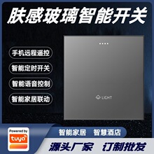 涂鸦方案智能家居肤感玻璃PC智能开关面板田字格横版八键按键开关