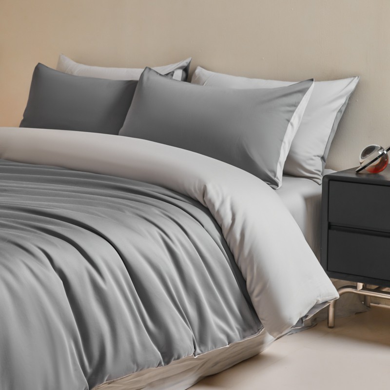 Luxurious Cotton Four-piece Sateen Bedding Set Solid Colour_voghion.com