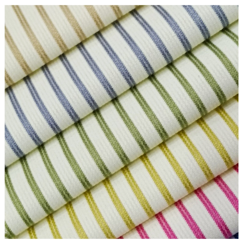 涤棉男装女装条纹衬衫面料加厚透气条子布源头厂家直发