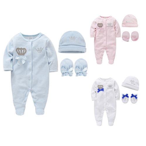 Amazon Newborn Baby Clothes 3-Piece Set Spring and Autumn Boys' Long-Sleeve Set 0-1 Year Old Baby Bodysuit Cross-border