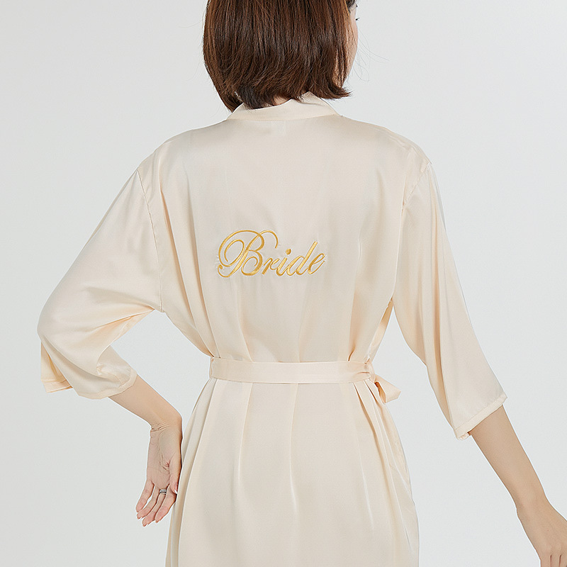 Ropa de novia, túnica de mañana, túnica de noche, maquillaje de bodas, dama de honor, kimono de boda, seda, túnica de baño de satén