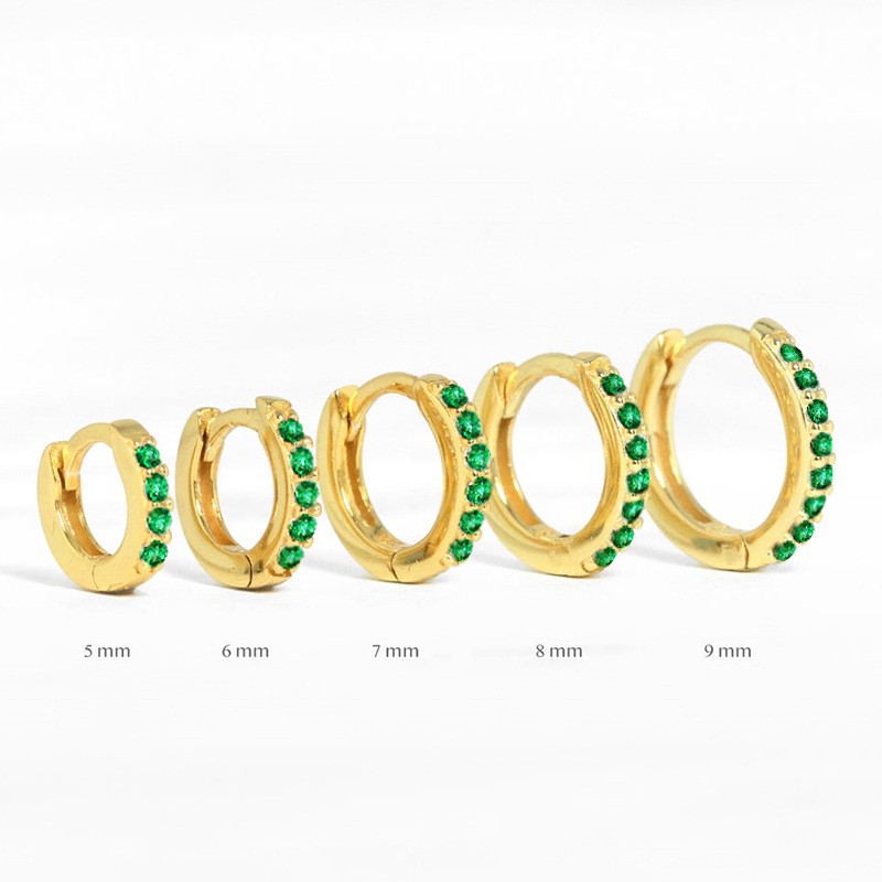 Fashion Round Brass Inlay Zircon Hoop Earrings 1 Pair display picture 3