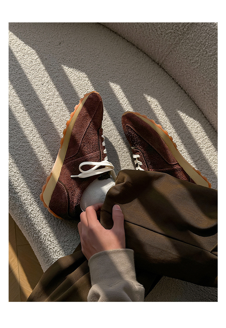 3699 Retro Jogging Shoes For Men And Women Couples Hand Woven Sports Shoes Thick Soled Height Enhancing Pointed Toe German Training Shoes_voghion.com