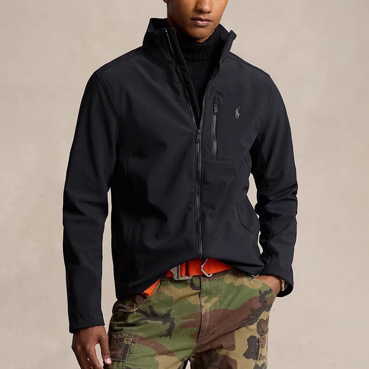 High Quality Raff Rl Pony War Horse Small Embroider Stand Collar Fleece Soft Shell Waterproof Jacket Zipper Jacket Rl1856