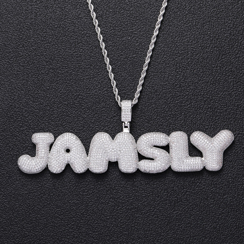 European and American Hip-Hop Bubble English Letter Pendants Zircon Personal Creative Splicing Free Combination Men and Women Hip-Hop Pendants