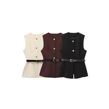 X 32278 Sleeves Belted Long Vest �W���L�Lë���� ���l