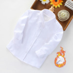 男童加绒白衬衫 厂家现货 女童白色加厚秋冬装演出服儿童保暖衬衣