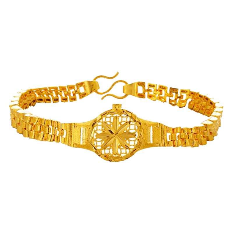Nuevo Vietnam oro girasol reloj cadena Latón chapado 24K oro joyería para un largo tiempo no se desvanece pulsera de las mujeres