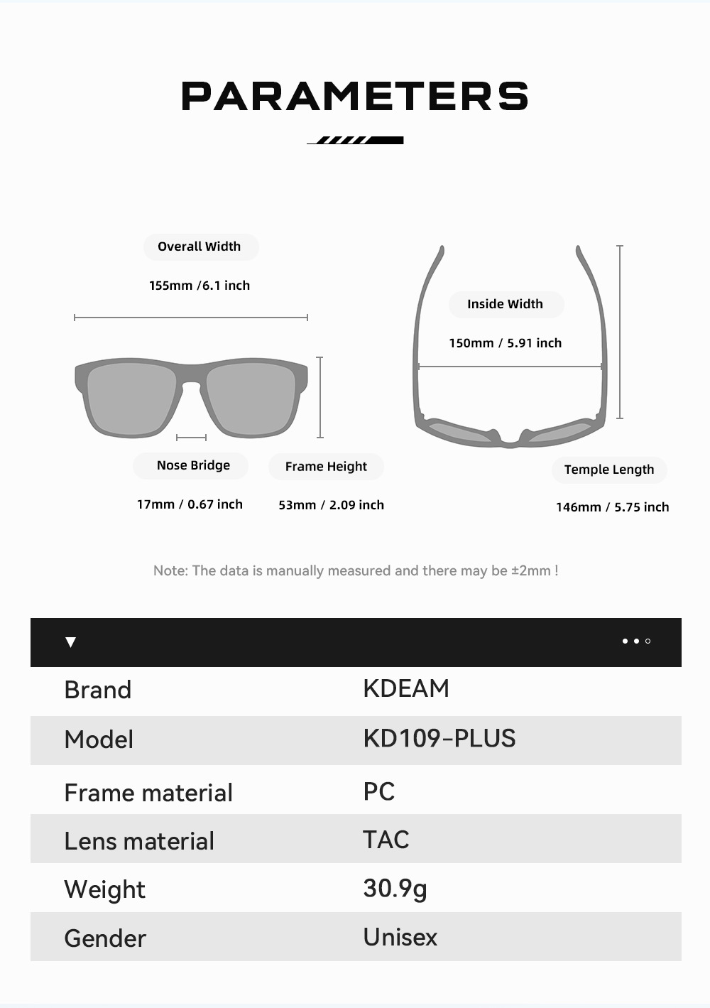 KDEAM Yeni Model Büyük Beden Polarize Güneş Gözlüğü Erkek Kadın Outdoor Spor Güneşlik Araba Sürüş Gözlüğü KD109-PLUS