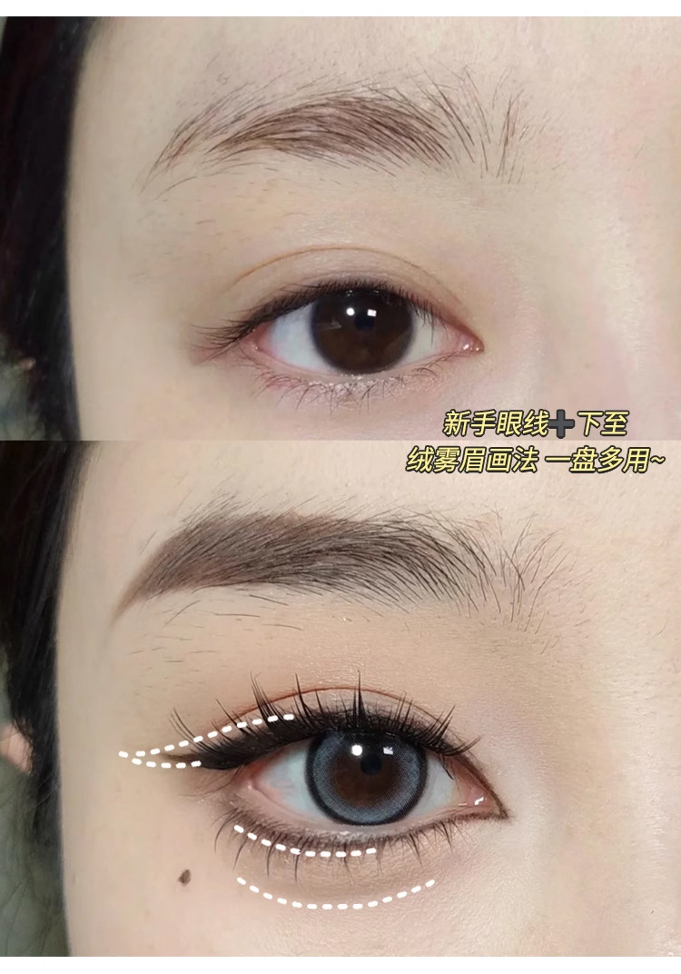 Lamila three-color eyebrow powder is natural, long-lasting, easy to apply, waterproof, sweat-proof, and does not smudge. It is a three-in-one eyeshadow and contouring eyebrow pencil undefined