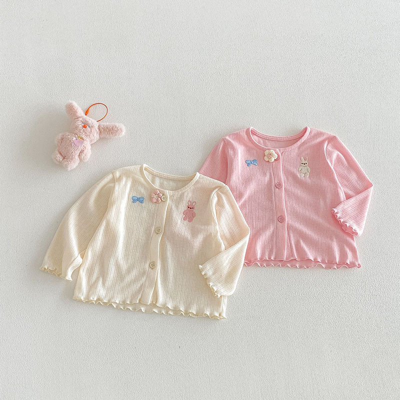 Girls' Cardigan 2026 New Spring and Autumn Stylish Children's Spring Outfit Cute Bowknot Bunny Coat Top Girls' Cardigan 2026 New Spring and Autumn Stylish Children's Spring Outfit Cute Bowknot Bunny Coat Top