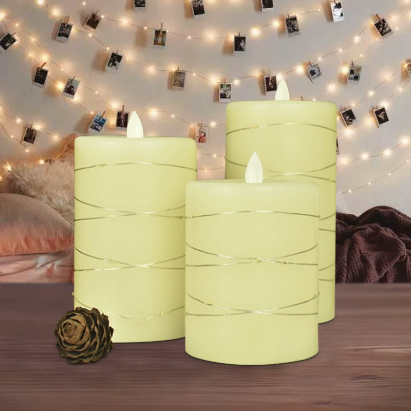 Remote-Controlled LED Electronic Candle Set, Flameless Romantic Lights, 3-Piece Kit