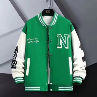 American baseball uniform men's loose and thin autumn INS high street national trendy casual jacket jacket male and female tide cards