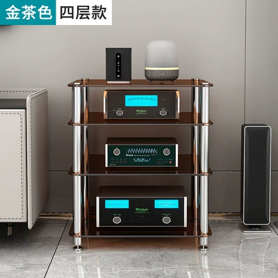 Rack Single-Layer Amplifier Rack — Electric car big tripod - four-layers-of-brown-glass