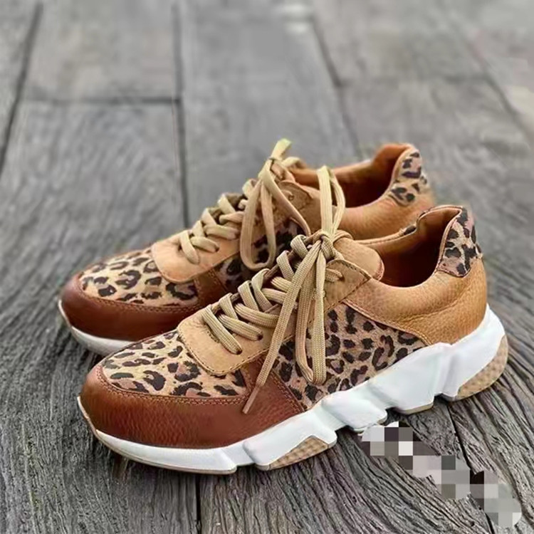 Women's Fashion Leopard Round Toe Sneakers display picture 3
