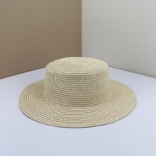 草帽批发 diy材料手工帽胚遮阳防晒帽子团建活动平檐圆边编织盆帽