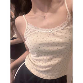 罗纹 内搭碎花小吊带背心女夏季修身