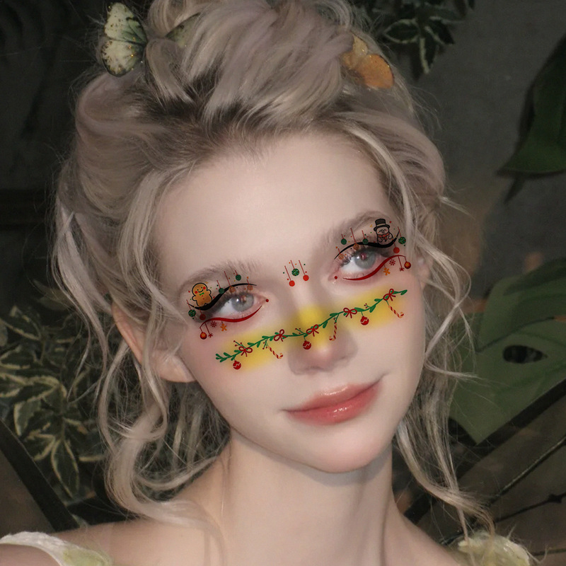 Cross-Border New Product Christmas Makeup Face Stickers Cute Sweet Little Fresh Creative Christmas Temporary Tattoo Stickers Cross-Border New Product Christmas Makeup Face Stickers Cute Sweet Little Fresh Creative Christmas Temporary Tattoo Stickers