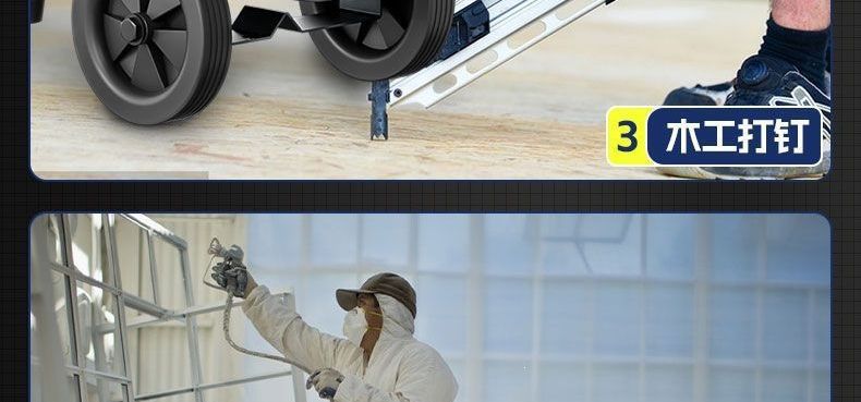 Small 220v air compressor, oil-free, low-noise, industrial-grade, for woodworking and high-pressure nailing