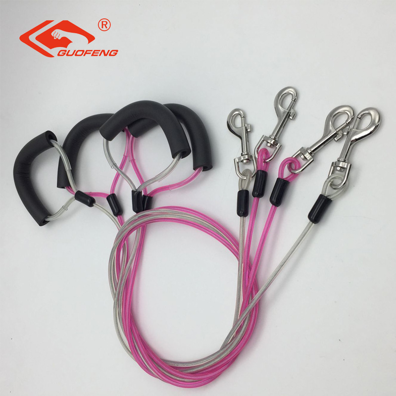 Suministro directo de fábrica de cuerda de acero recubierta de colores nuevos para correa de mascotas, accesorios para correa de perro, cuerda de acero para pasear perros