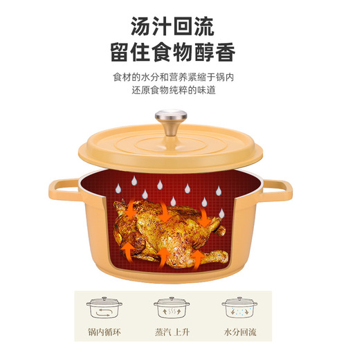 Household ceramic thickened alloy double-ear stew pot gas stove induction cooker universal soup pot wholesale enamel pot