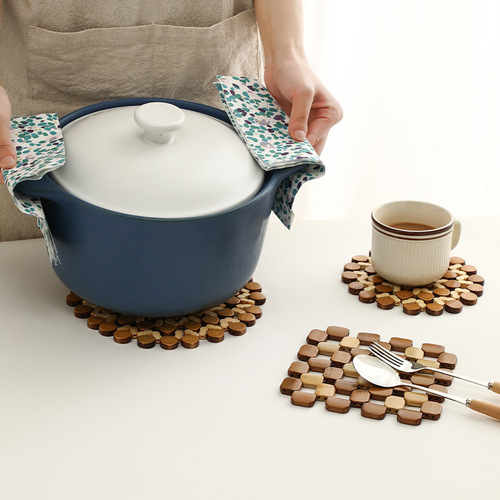 Household bamboo anti-scald insulation mat casserole mat dining table mat placemat bowl mat plate mat square round bowl mat wholesale