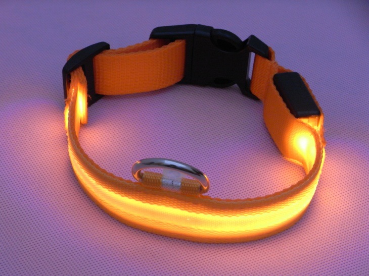 丝网款 LED发光狗项圈 牵引带 狗拉带 狗绳子发光宠物带