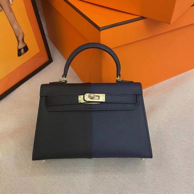 2024 New Genuine Leather Women's Bag 19 Kelly Bag Palmprint Color-matching Portable Shoulder Crossbody Fashion Mini Small Bag