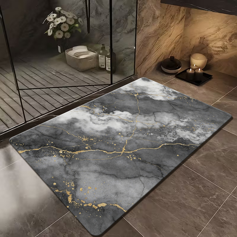 Best-selling cross-border Nordic minimalist marble home wear-resistant and dirt-resistant floor mat, diatomite entryway shoe-changing foot mat Best-selling cross-border Nordic minimalist marble home wear-resistant and dirt-resistant floor mat, diatomite entryway shoe-changing foot mat