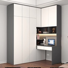 ENF级板卧室小户型转角衣柜连书桌一体组合学生电脑学习桌写字台
