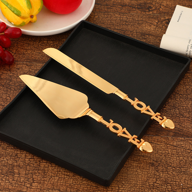 Creative romantic knife handle tableware suit hotel table cake pizza utensils romantic candlelight dinner knife shovel suit