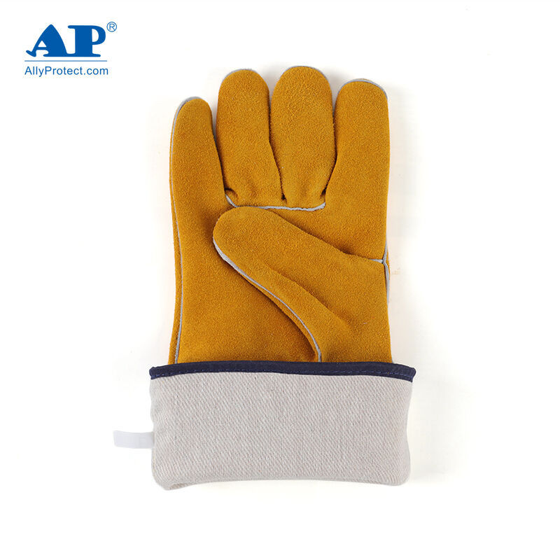友盟AP-1210全皮电焊手套 牛皮材质耐磨耐高温焊工烧焊手套隔热