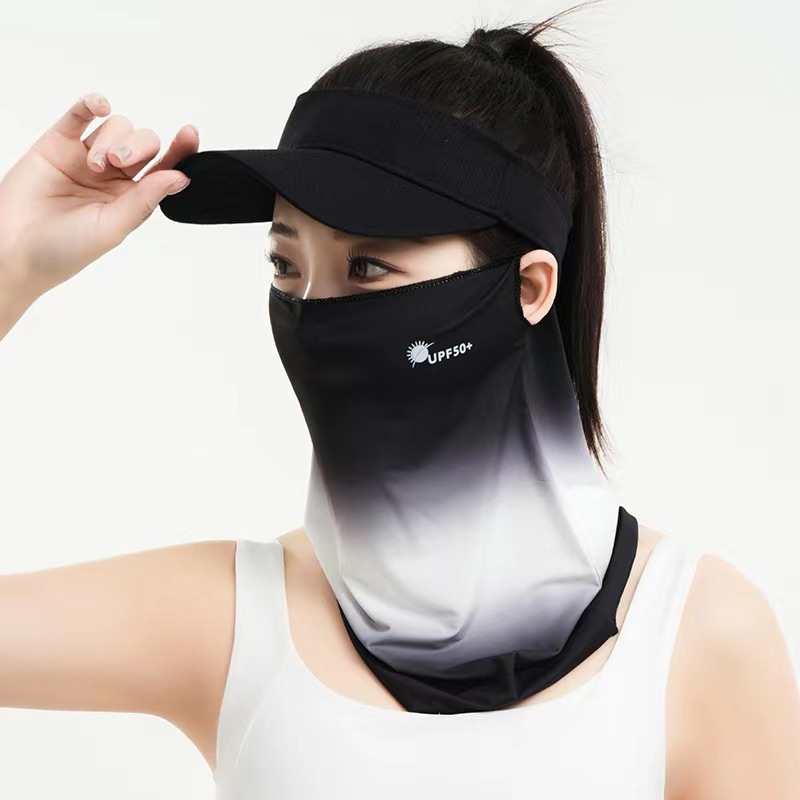 Máscara solar para mujeres verano anti-UV helado cool cuello para montar al aire libre protector de cuello protector de la cara colgando toallas faciales