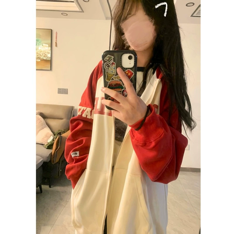 Национальный модный брендовый кардиган с капюшоном, свитер с вышивкой, Женская весенне-осенняя тонкая свободная американская винтажная куртка большого размера для пар