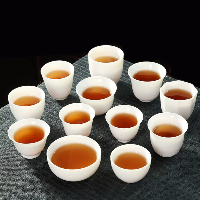 羊脂玉德化白瓷品茗杯功夫茶具小杯子主人杯单个茶杯可印刷logo