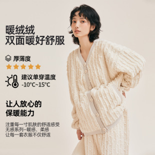 Pregnant Women's Home Clothes Winter Warm Loose Plush Pregnant Women's suit Postpartum Breast-feeding Thickened fleece-lined Pregnant Women's Pajamas